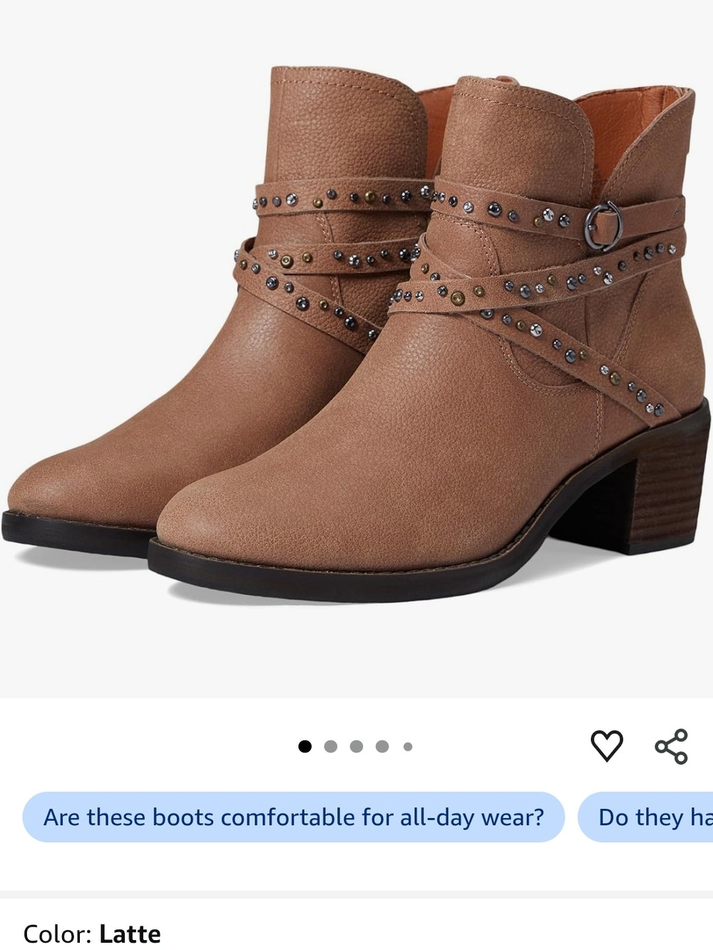 Lucky Brand Latte Studded Wrap Ankle Boots